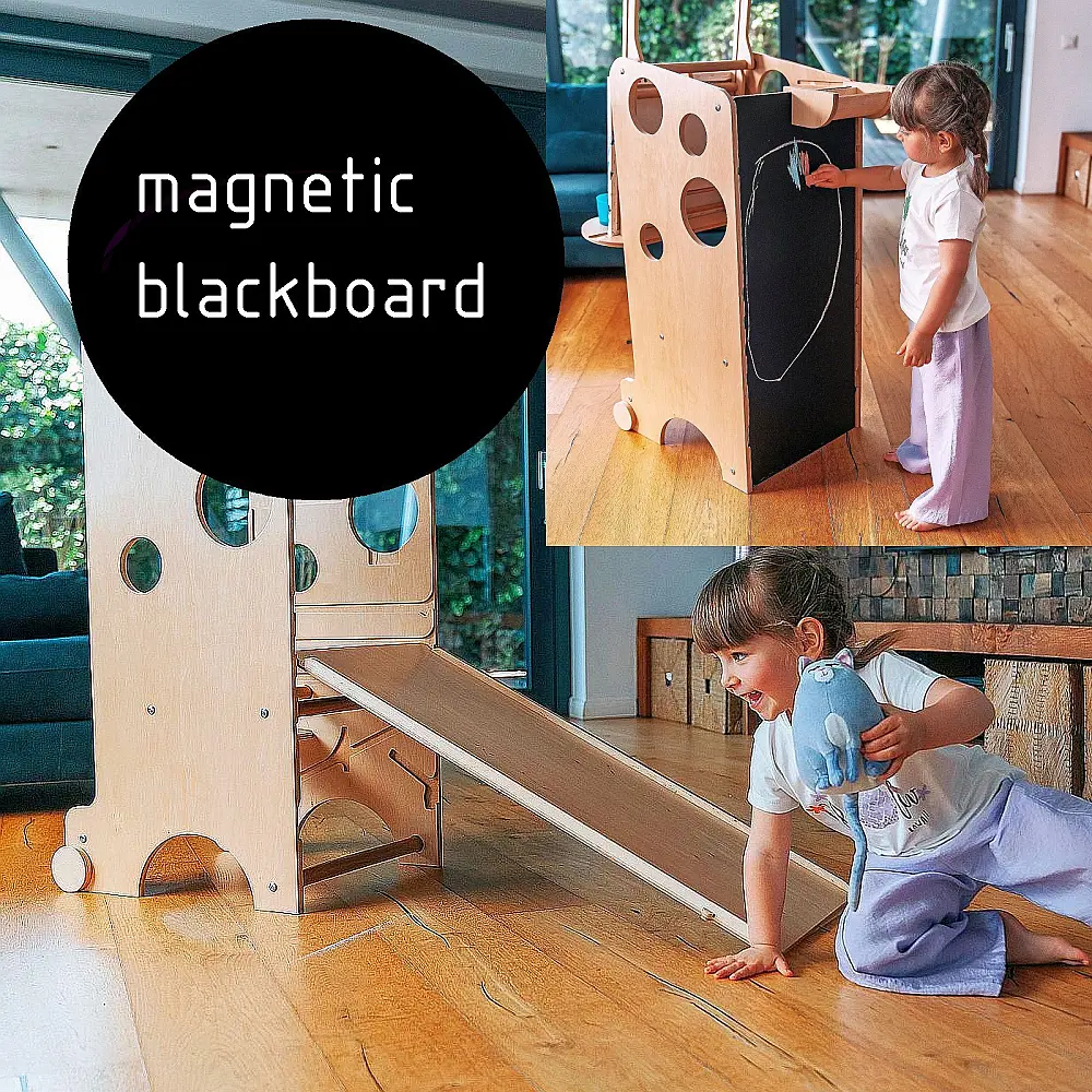 slide with magnetic blackboard